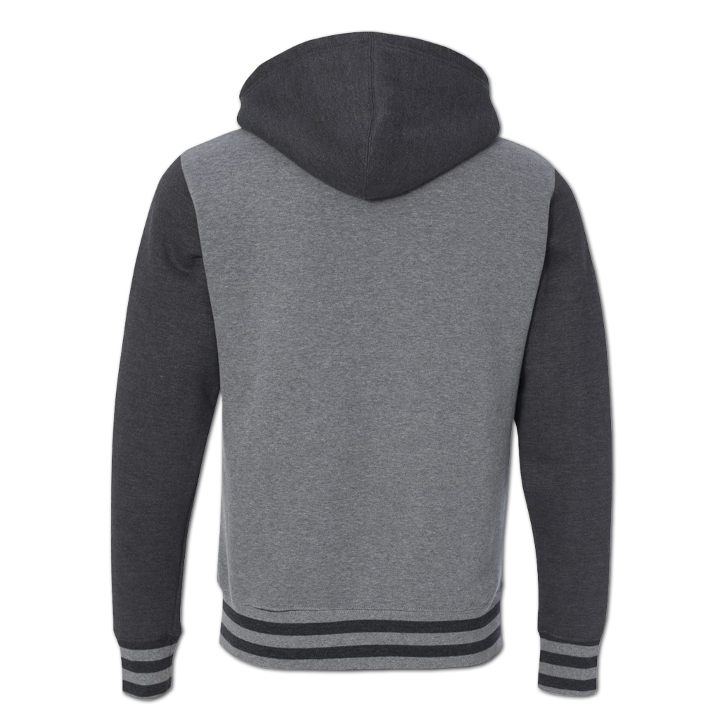 Warfit Varsity Full-Zip Hooded Sweatshirt - Charcoal