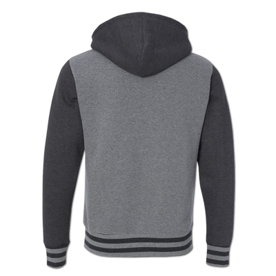Warfit Varsity Full-Zip Hooded Sweatshirt - Charcoal